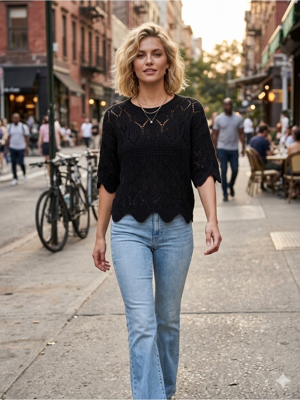 NWT Splendid Black Diletta Short Sleeve Sweater